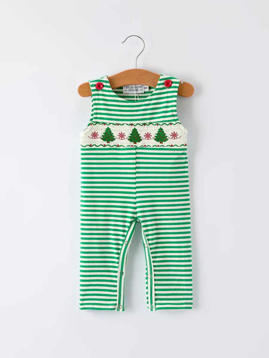 Christmas Tree Smocked Romper