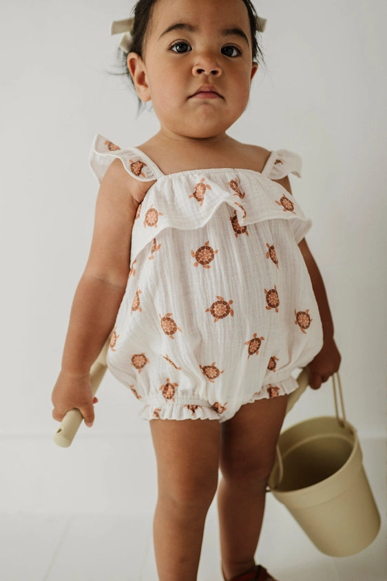 Turtle Gauze Bubble Romper