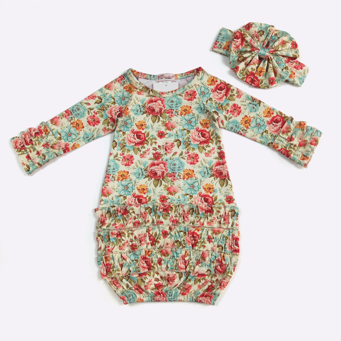 Wallflower Baby Gown + Bow