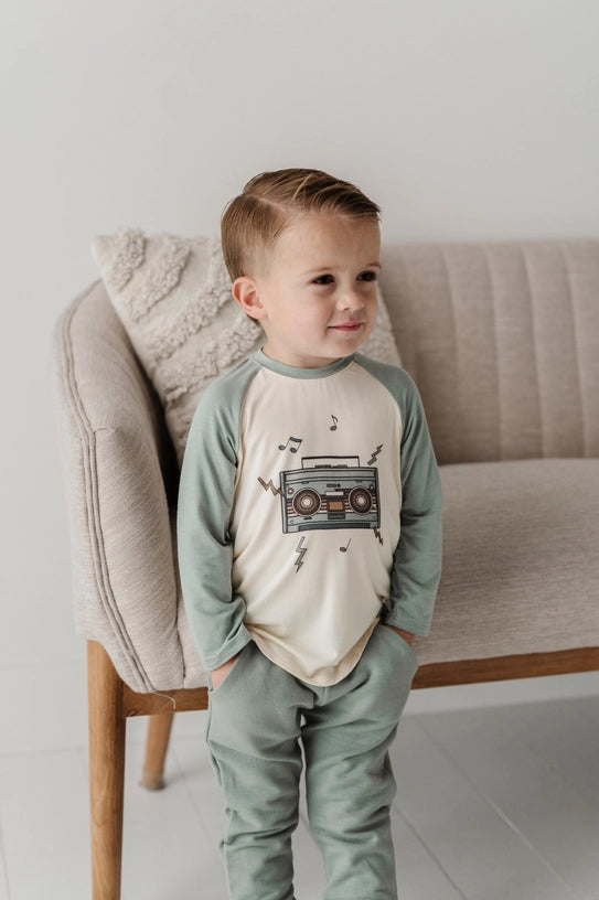 Boombox Long Sleeve Baseball Tee