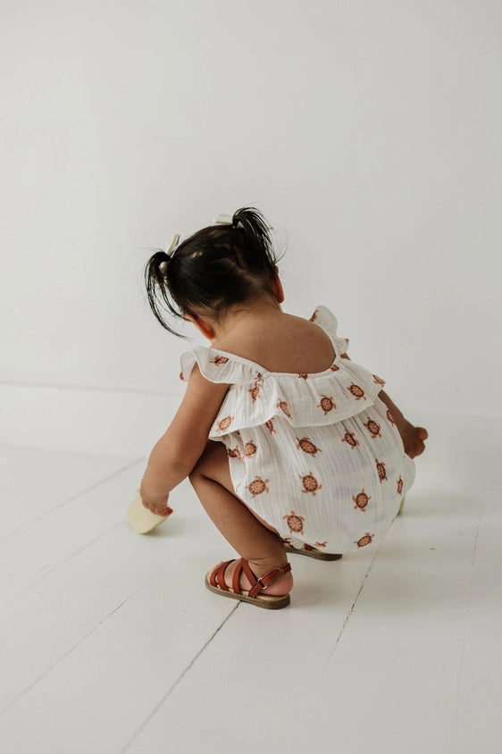Turtle Gauze Bubble Romper
