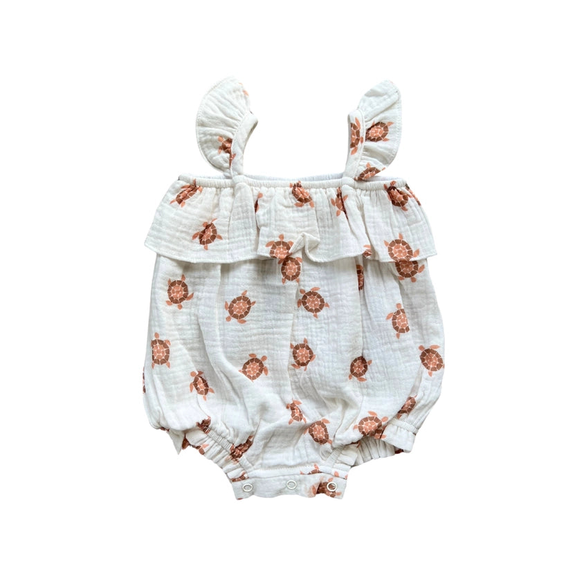 Turtle Gauze Bubble Romper