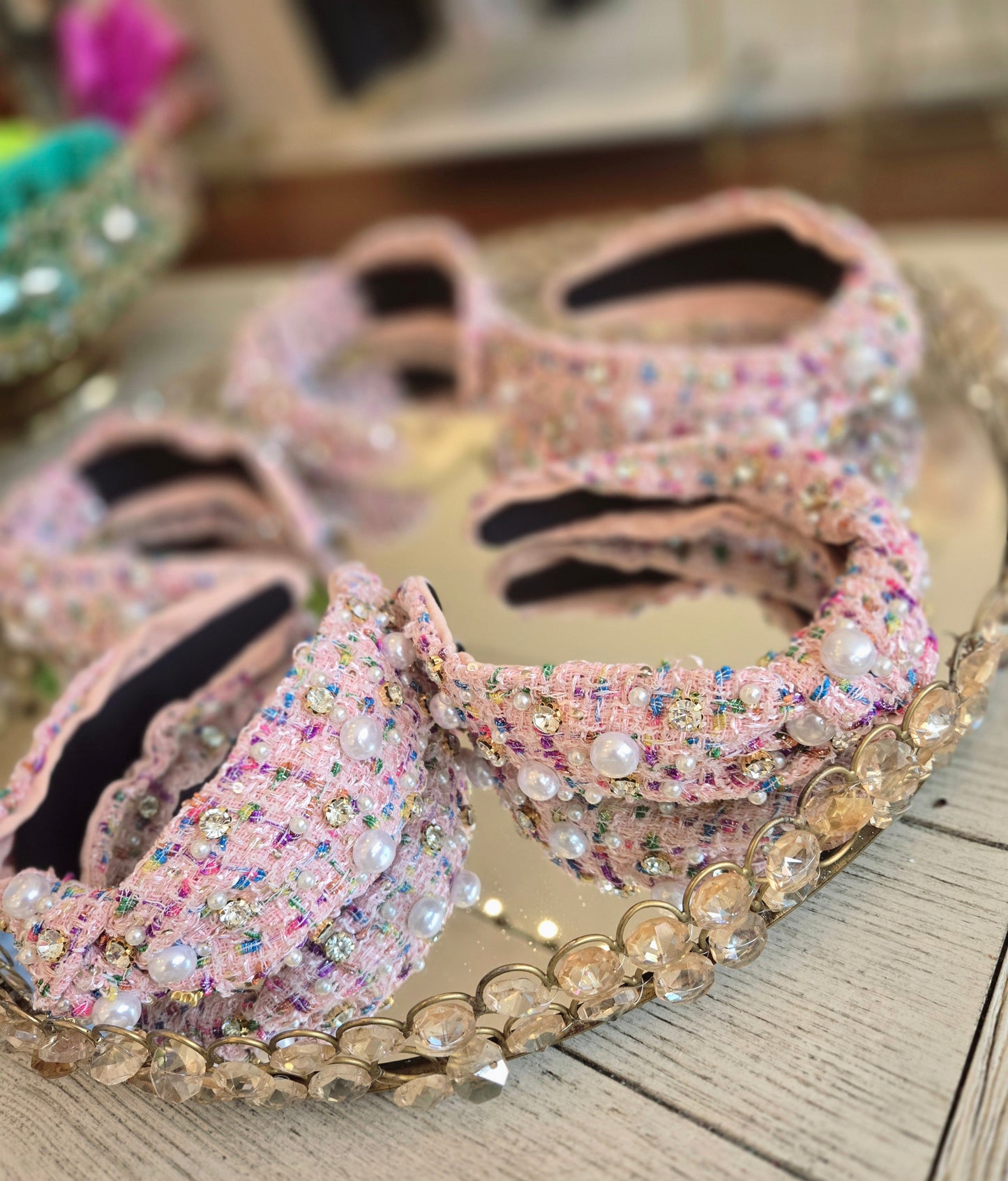 Pearls & Tweed Headband