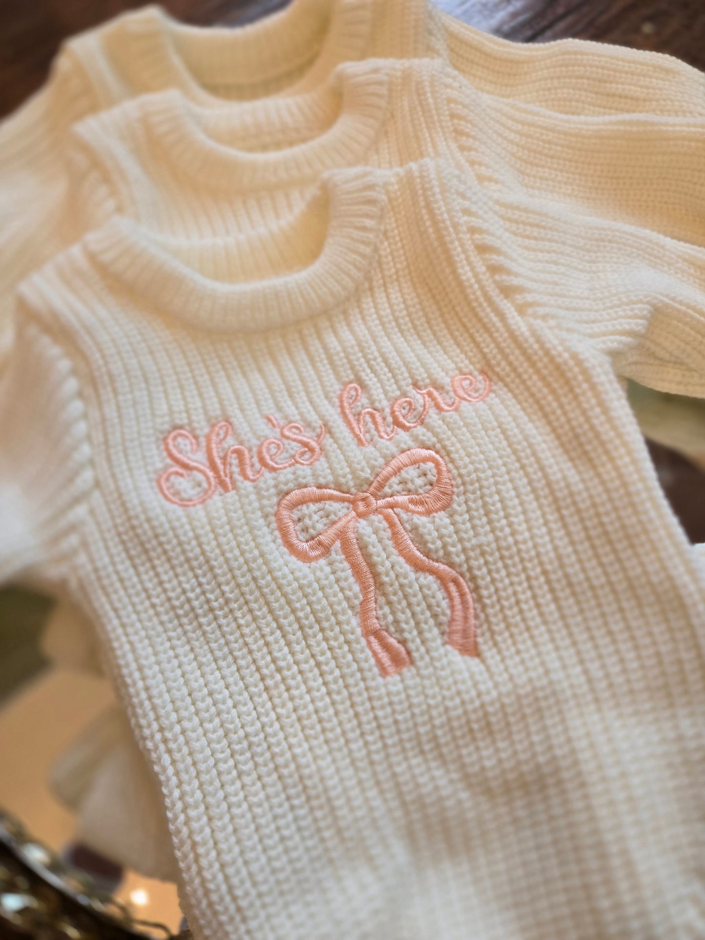 She's Here Knitted Romper