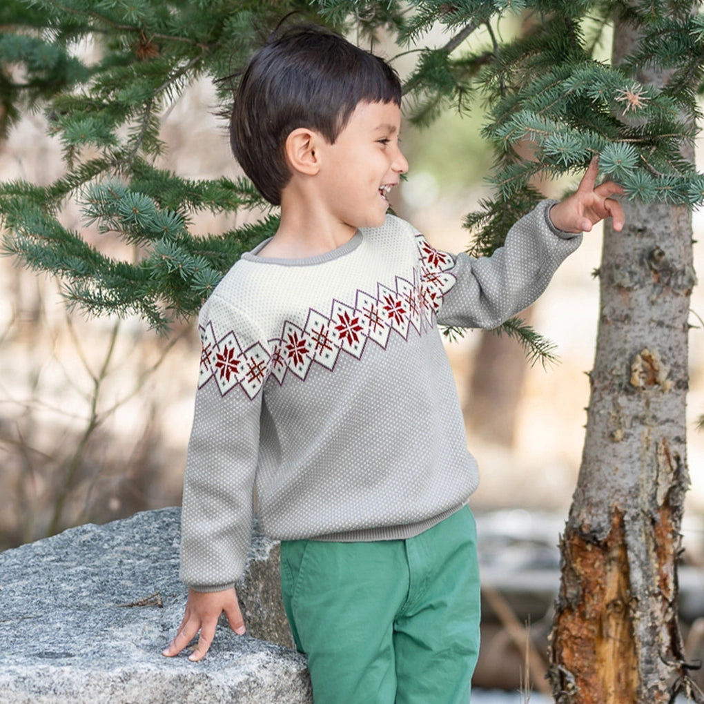 Stone Gray Knit Crew Neck Sweater