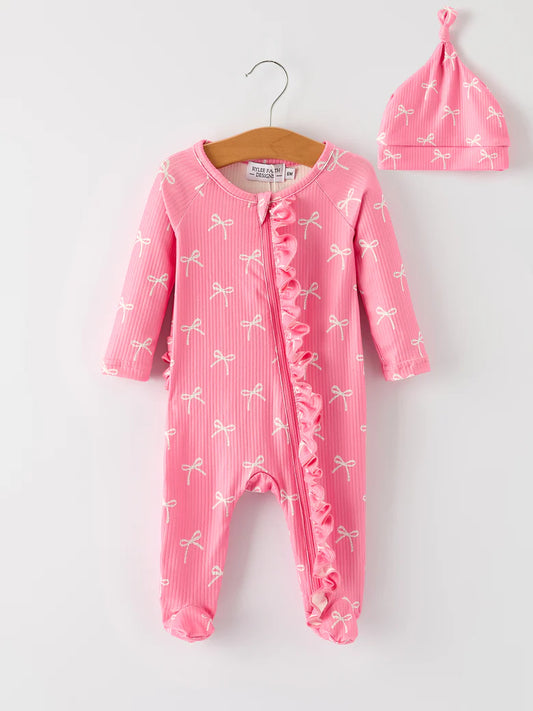 Beauty and Bows Romper + Hat