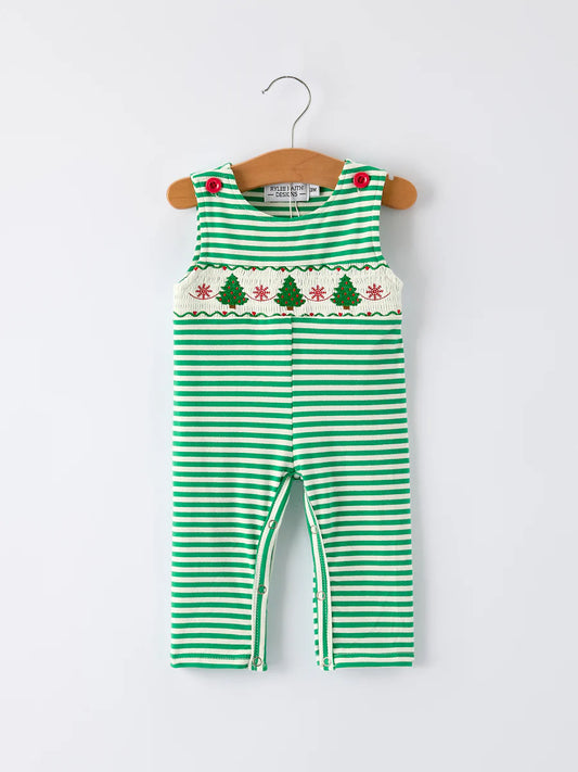 Christmas Tree Smocked Romper