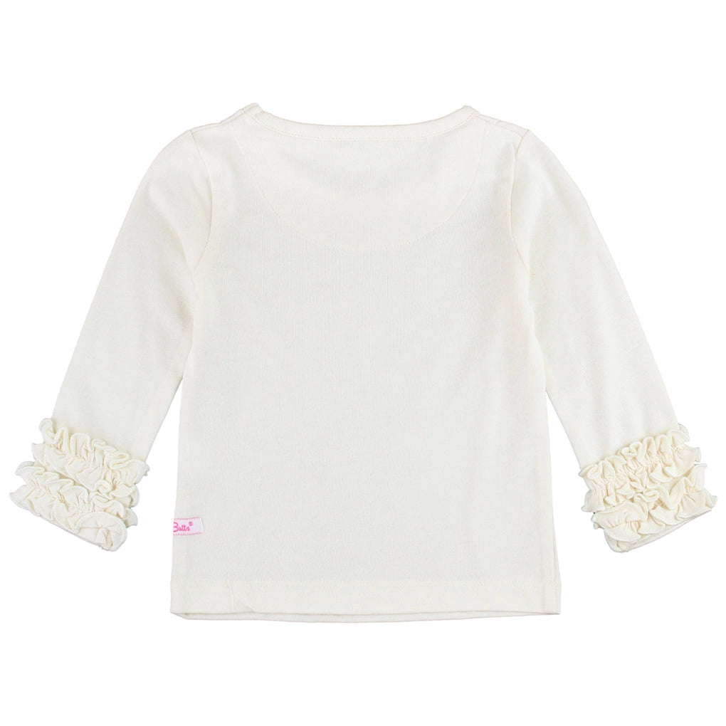 Ivory Knit Long Sleeve Ruffle Layering Tee