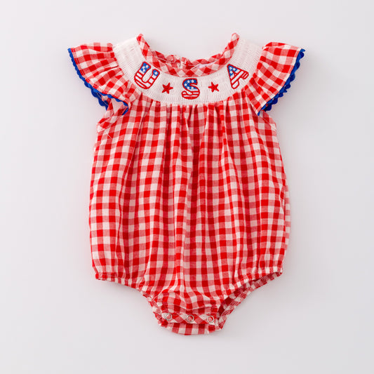 USA Smocked Romper