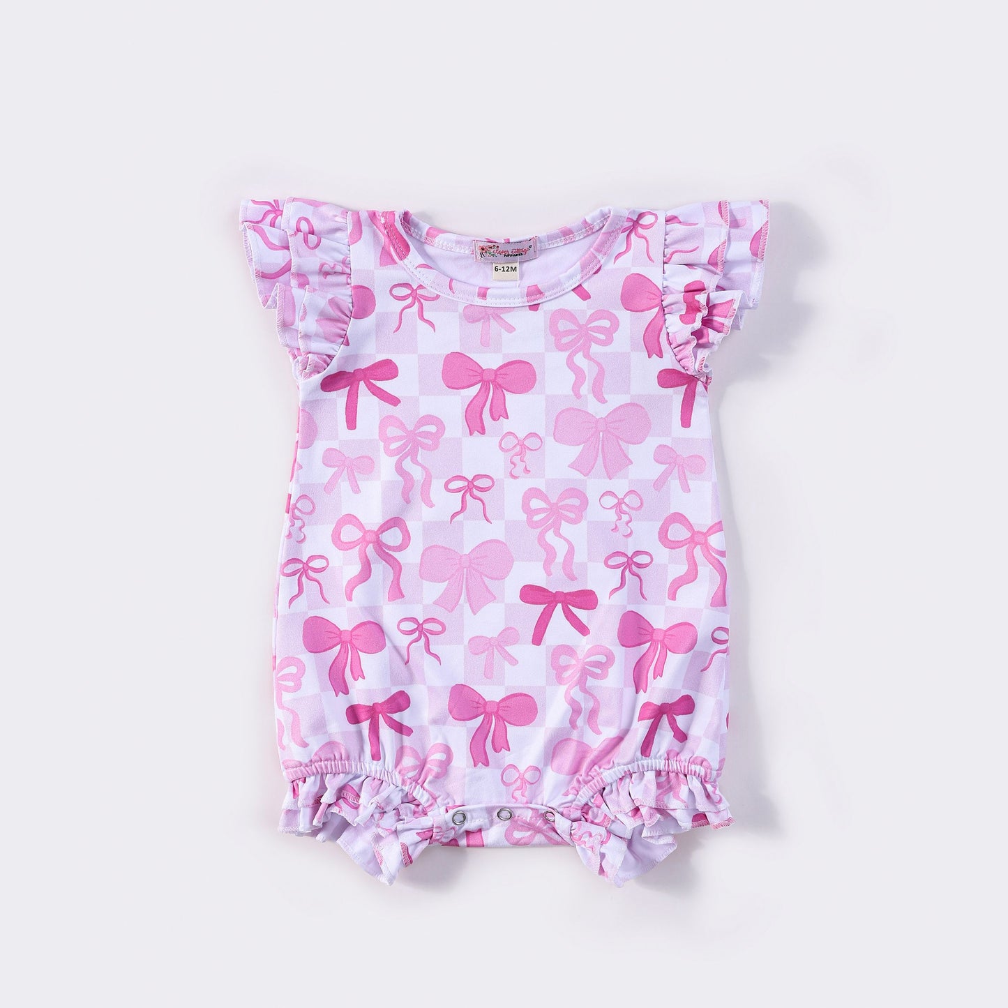 Pink Checkered Croquette Romper
