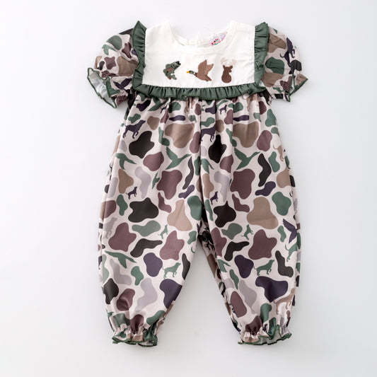 Camo Embroidery Romper