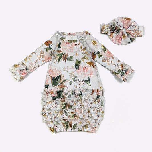 Magnolia Baby Gown + Bow