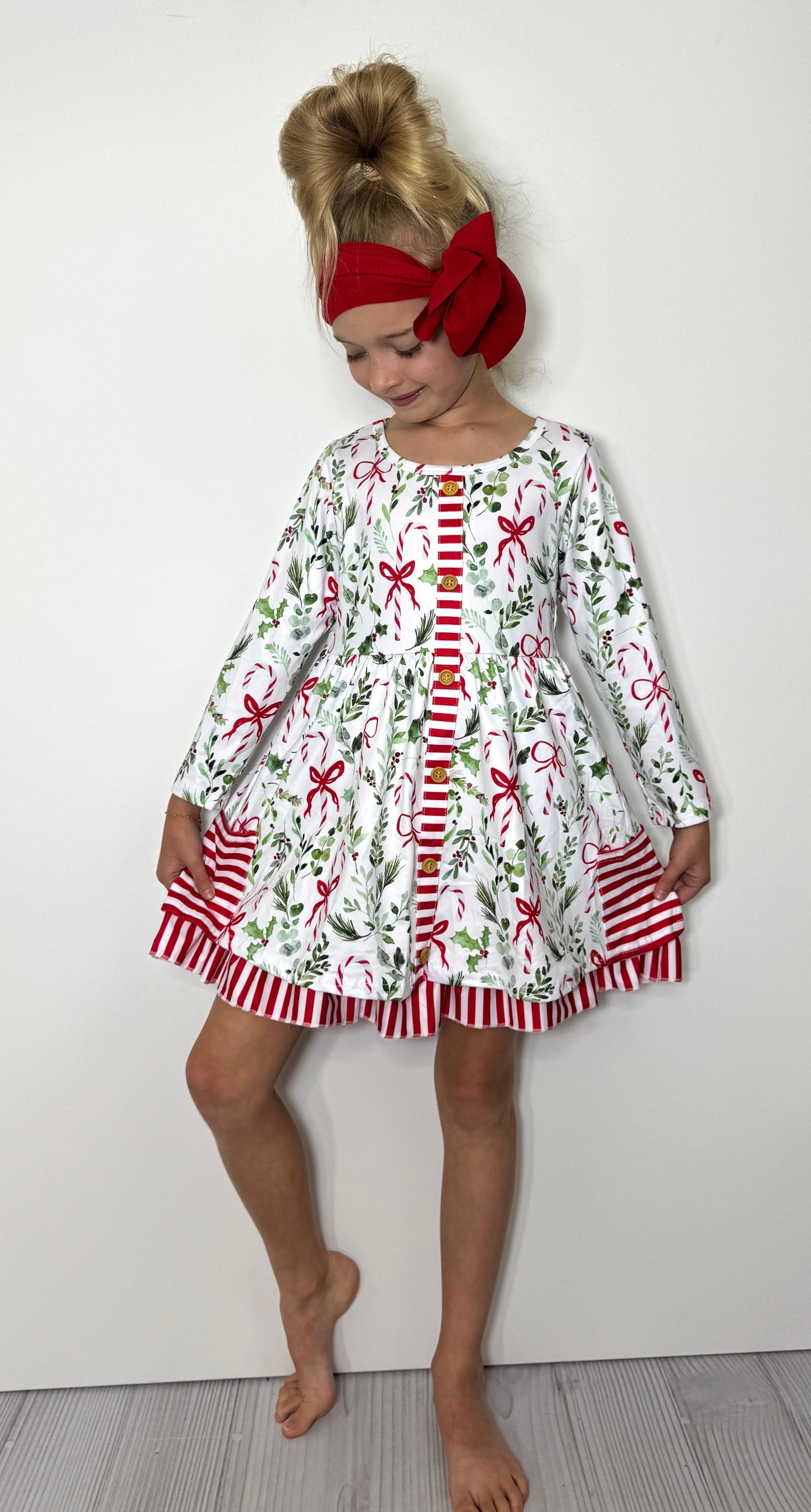Whimsical Winter Candy Cane Dress
