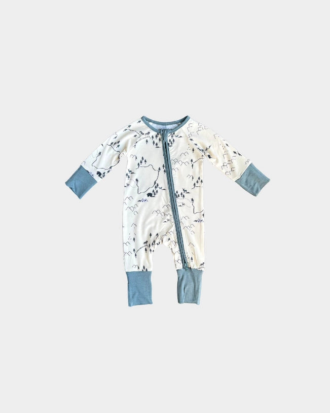 Woodland Map Footless Romper