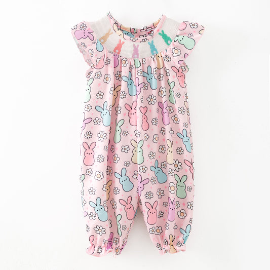 Daisy Peep Smocked Romper