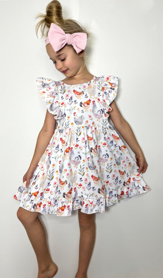 Watercolor Chick Dress