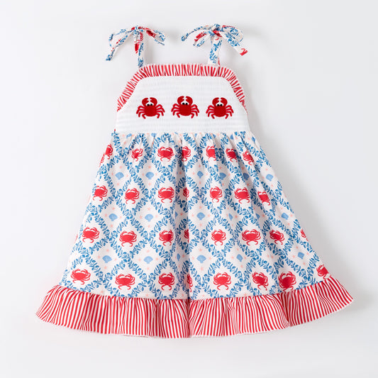 Crabbie Cutie Smocked Dress