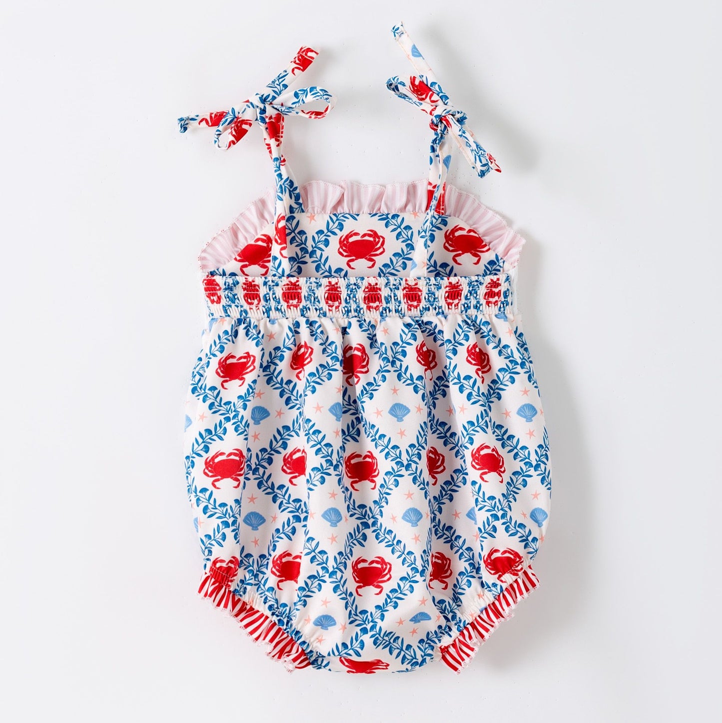 Crabbie Cutie Smocked Romper