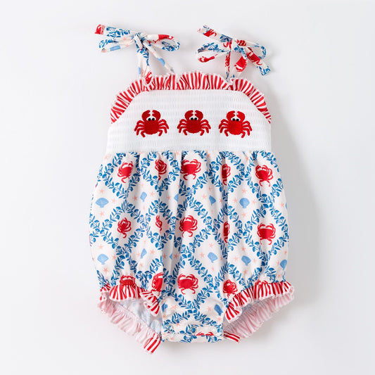 Crabbie Cutie Smocked Romper