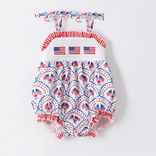 Star Spangled Smocked Romper
