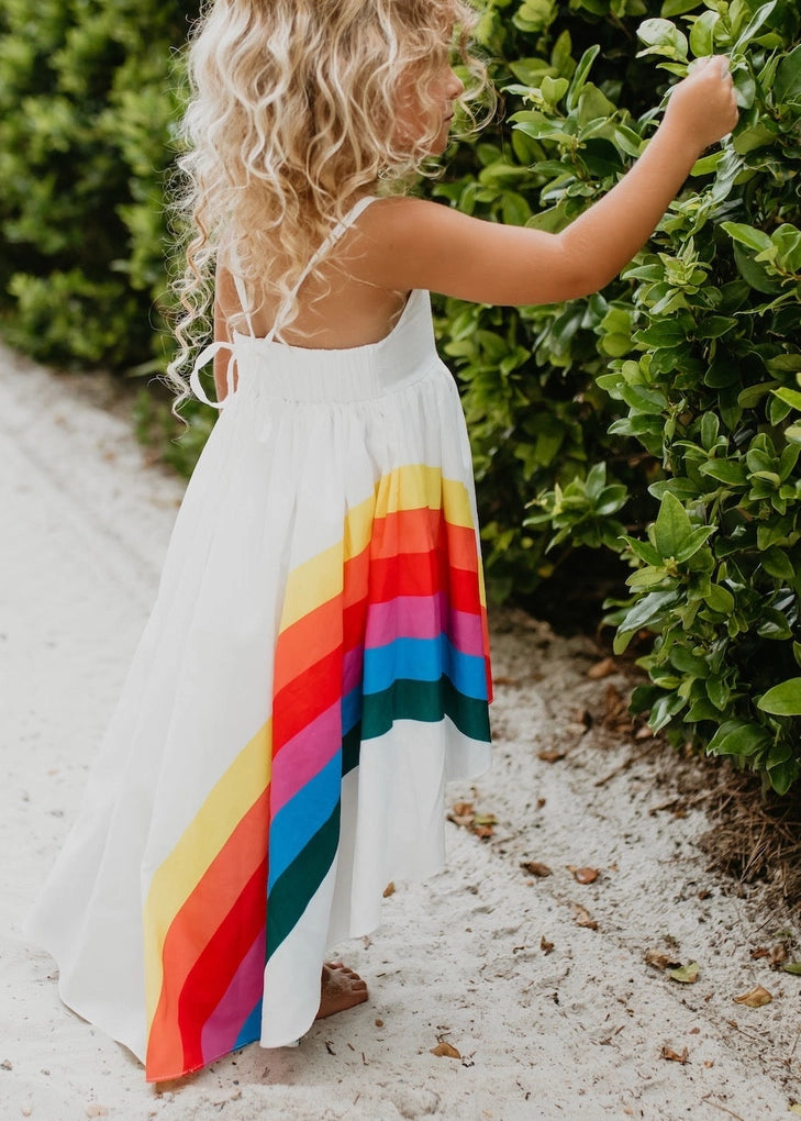 Rainbow Halter Hi Lo Dress