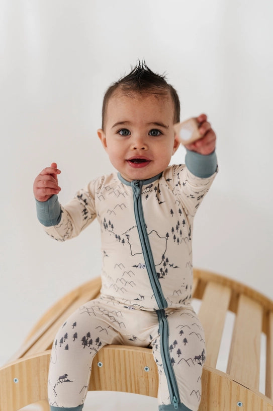 Woodland Map Footless Romper