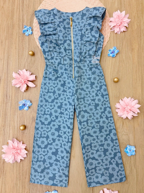 Smileyworld X Mia Belle Girls Radiant Rebel Denim Jumpsuit