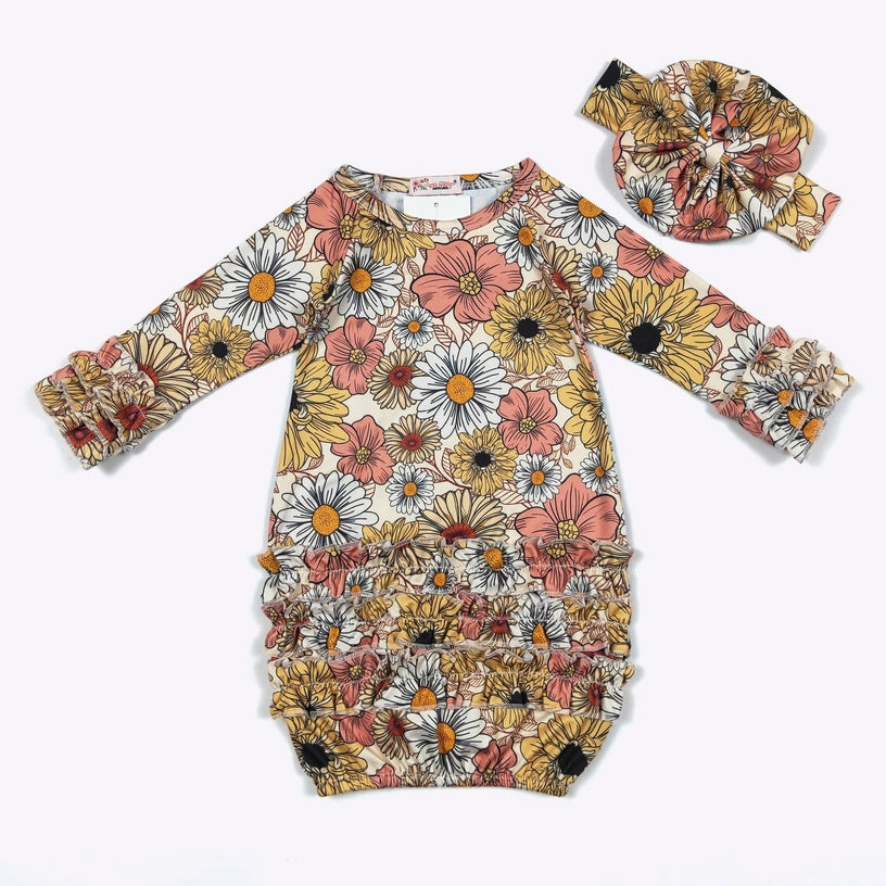 Boho Blooms Baby Gown