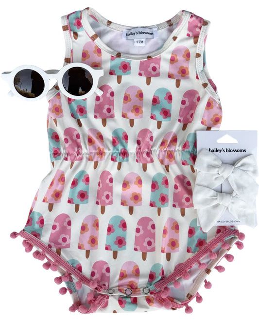 Floral Pop Pom Pom Romper