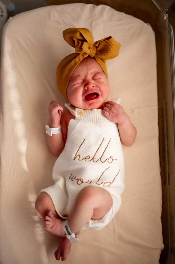 Hello World Newborn Romper