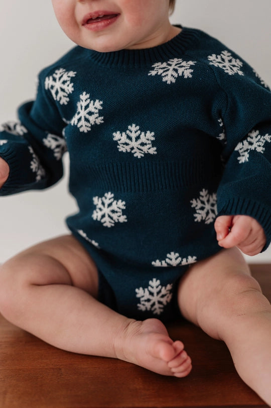 Snowflake Knit Sweater Romper