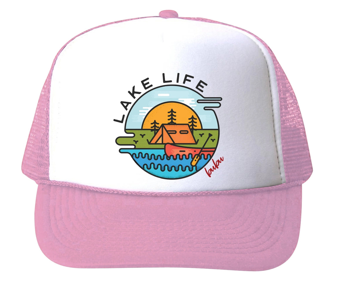 Pink Lake Life Trucker Hat