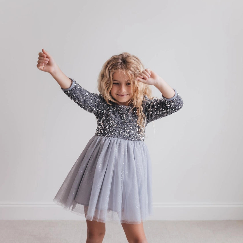 Silver Sparkle Tulle Dress