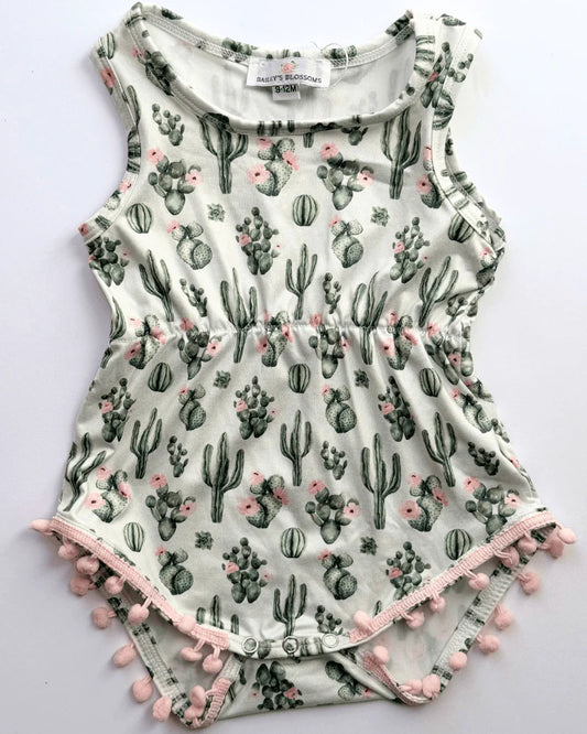Desert Floral Dillion Pom Pom Romper