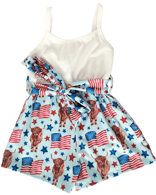 Patriotic Cows Betty Camisole Romper