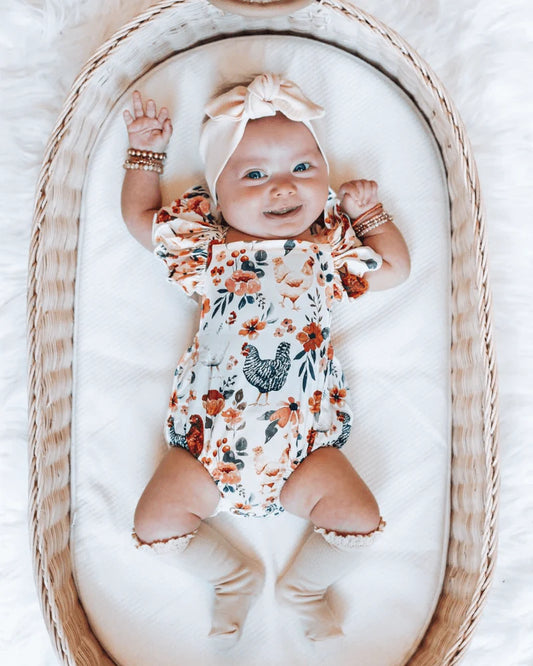 Chickens Shiloh Ruffle Back Romper