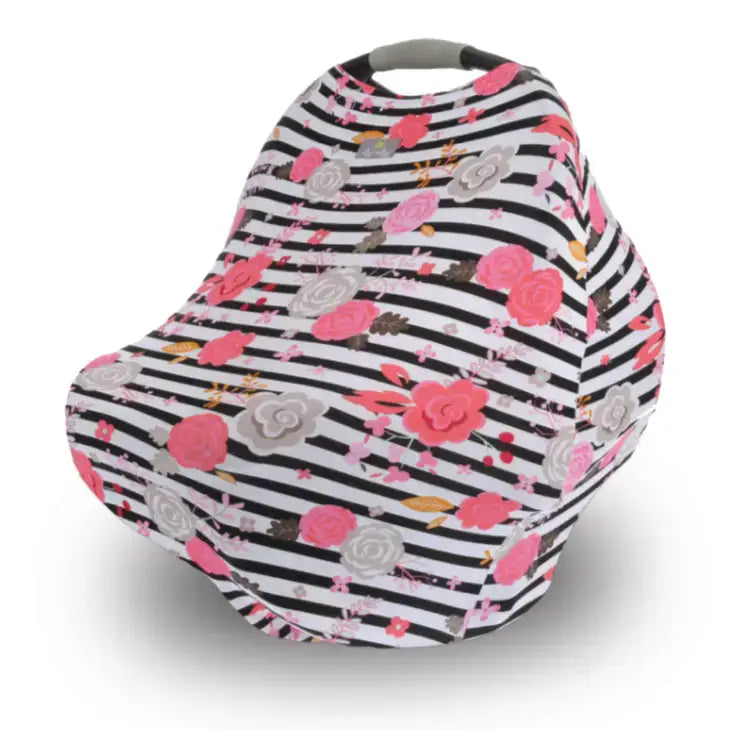 4-in-1 Multi-Use Car Seat + Nursing Cover - Floral Stripe