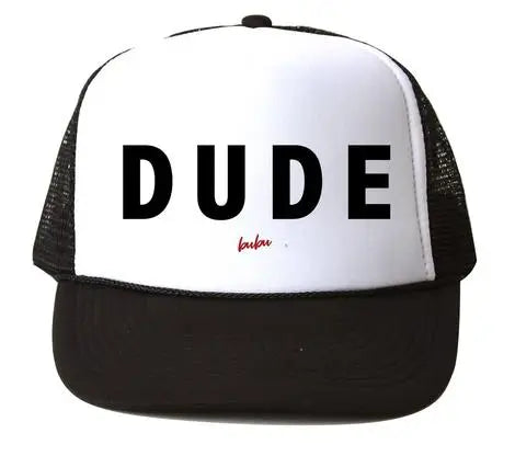 Dude White/Black Trucker Hat