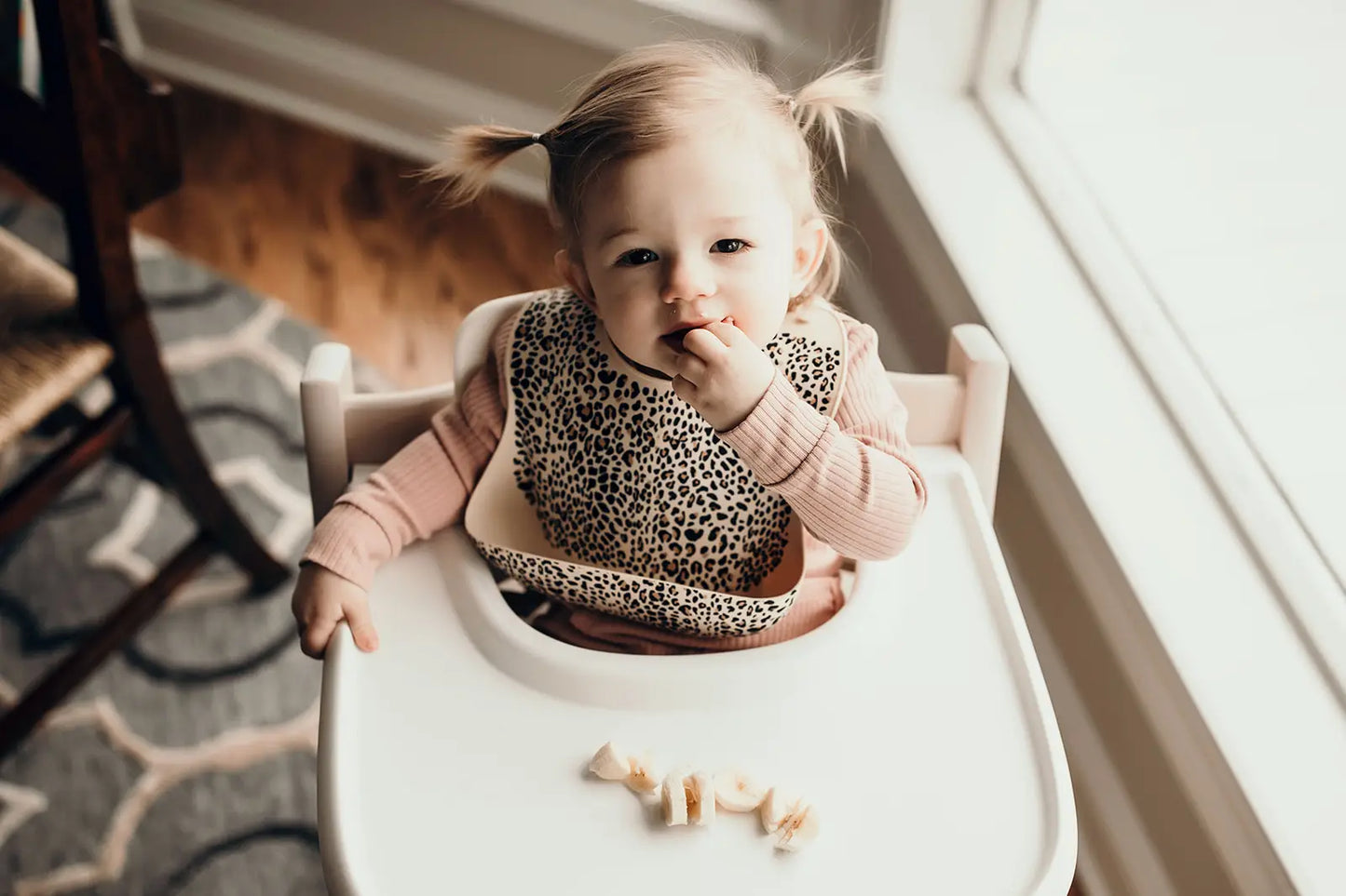 Leopard Print Silicone Bib with Crumb Catcher