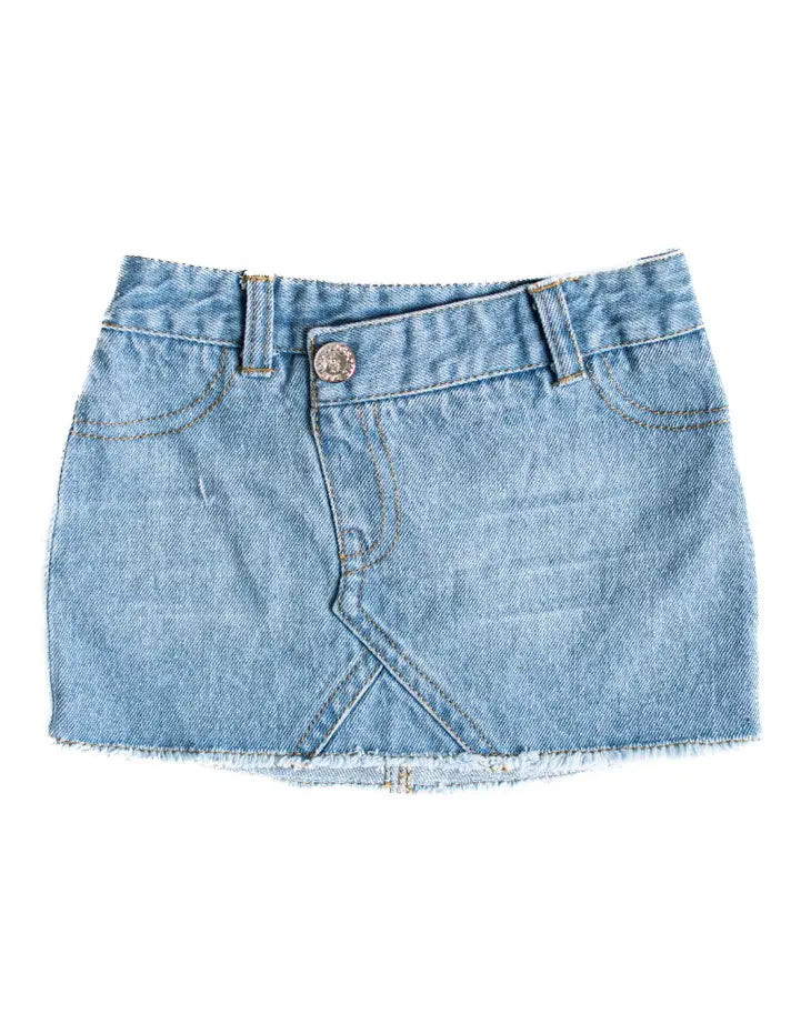 Lacey Crossover Denim Skirt