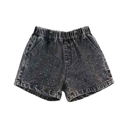 Rhinestone Stud Denim Shorts