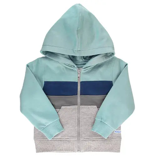 Antique Blue Color Block Hoodie