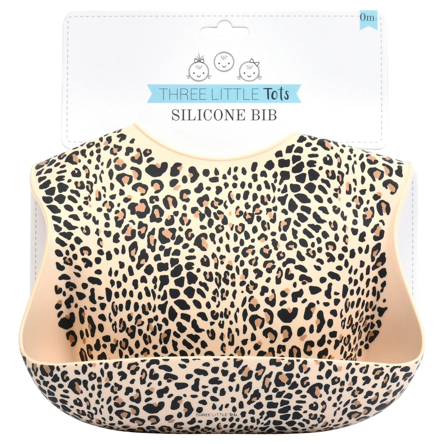 Leopard Print Silicone Bib with Crumb Catcher