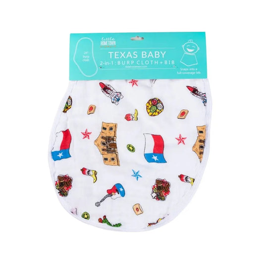 Texas Baby Burp and Bib Combo