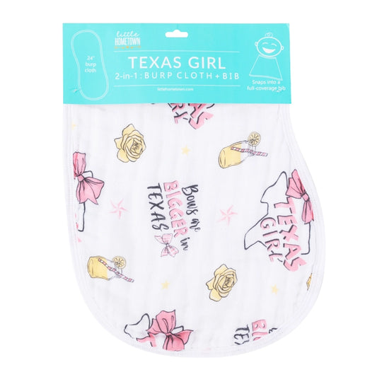 Texas Girl Burp and Bib Combo